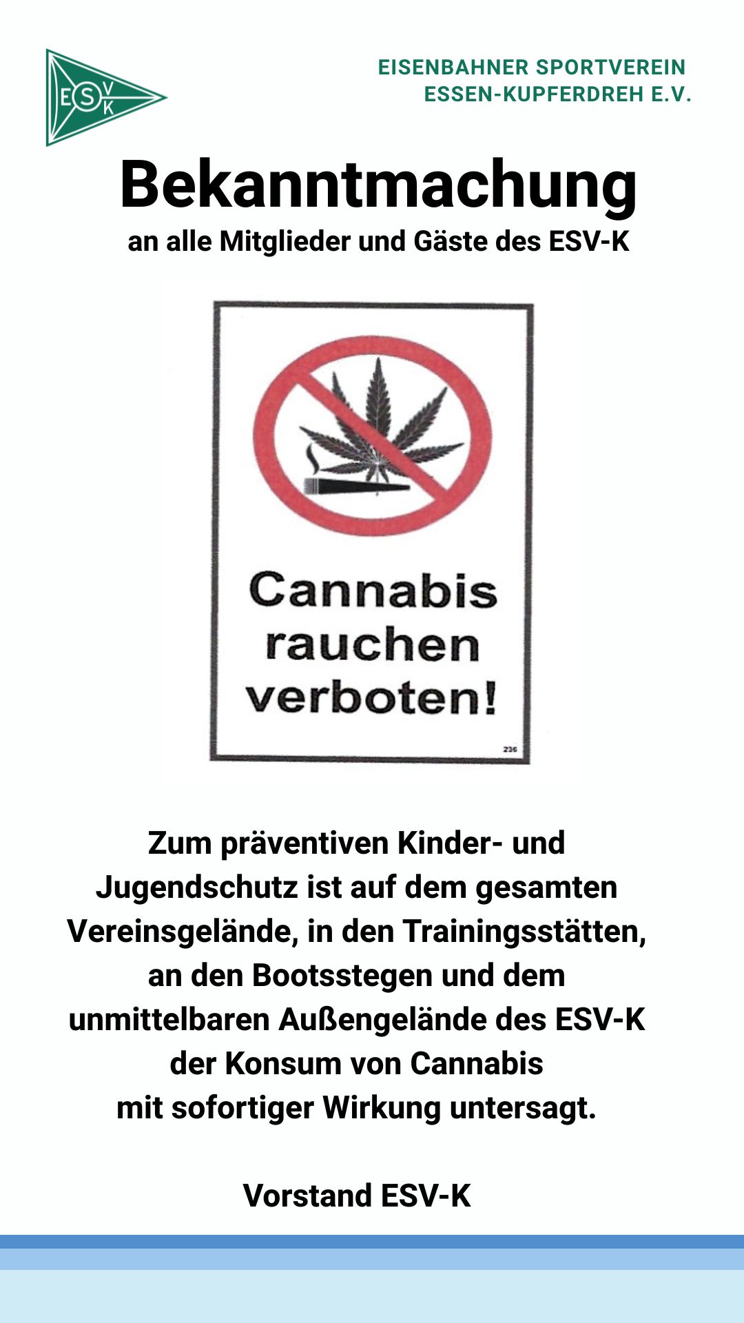 ESV K Bekanntmachung Cannabis Verbot